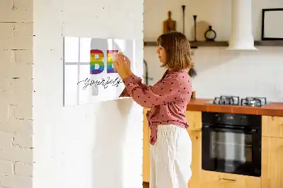 Magnetisch glazen schrijfbord met de tekst Wees jezelf