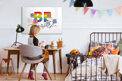 Magnetisch glazen schrijfbord met de tekst Wees jezelf