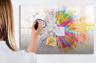 Magnetisch glazen schrijfbord met abstracte print Brein