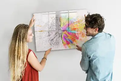 Magnetisch glazen schrijfbord met abstracte print Brein