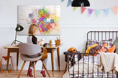 Magnetisch glazen schrijfbord met abstracte print Brein