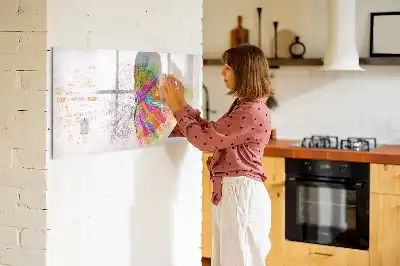 Magnetisch glazen schrijfbord met abstracte print Brein