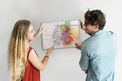 Magnetisch glazen schrijfbord met abstracte print Brein