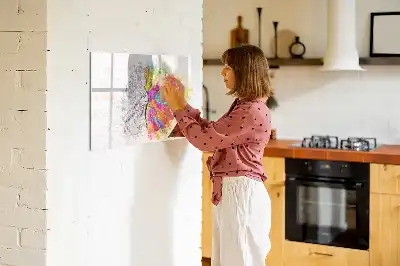 Magnetisch glazen schrijfbord met abstracte print Brein