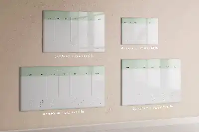 Weekplanner van glas beschrijfbaar magneetbord met design