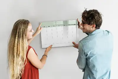 Weekplanner van glas beschrijfbaar magneetbord met design