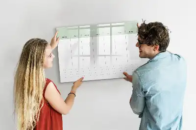 Weekplanner van glas beschrijfbaar magneetbord met design