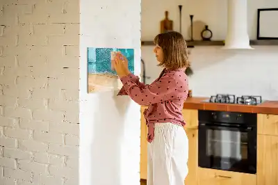 Magnetisch glazen schrijfbord met zeestrand en mensen