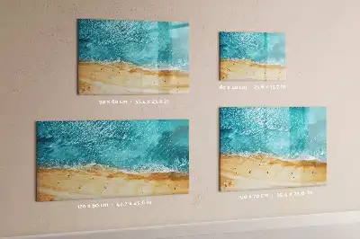 Magnetisch glazen schrijfbord met zeestrand en mensen