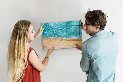 Magnetisch glazen schrijfbord met zeestrand en mensen