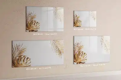 Beschrijfbaar glazen magneetbord met motief van exotische bladeren