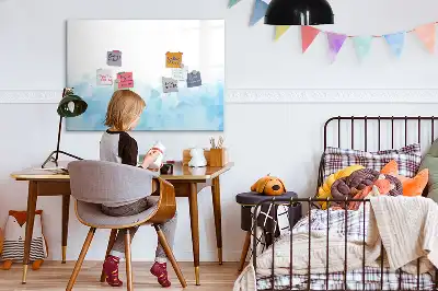 Beschrijfbaar glazen magneetbord met design geschilderde vlekken