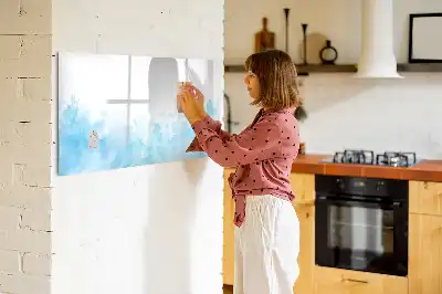 Beschrijfbaar glazen magneetbord met design geschilderde vlekken