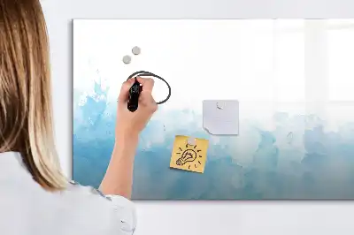 Beschrijfbaar glazen magneetbord met design geschilderde vlekken