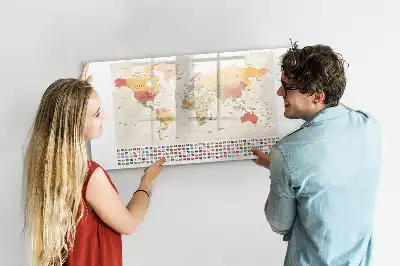 Magnetisch glazen memobord ontwerp met wereldkaart