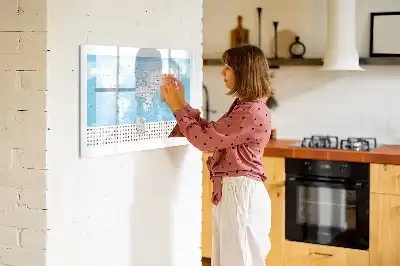 Beschrijfbaar glazen magneetbord met continentkaarten design