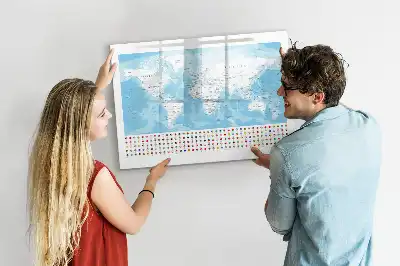 Beschrijfbaar glazen magneetbord met continentkaarten design