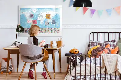 Beschrijfbaar glazen magneetbord met continentkaarten design