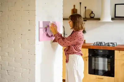 Magnetisch glazen schrijfbord met print van een hart van bloemen