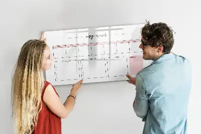 Beschrijfbaar glazen magneetbord met weekplanner design