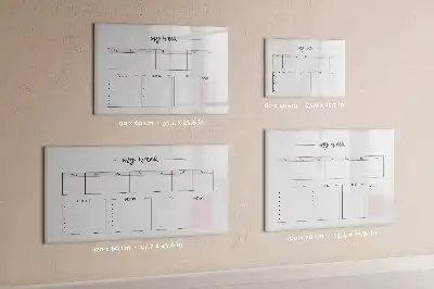 Beschrijfbaar glazen magneetbord met weekplanner design