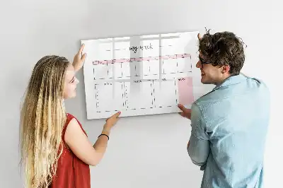 Beschrijfbaar glazen magneetbord met weekplanner design