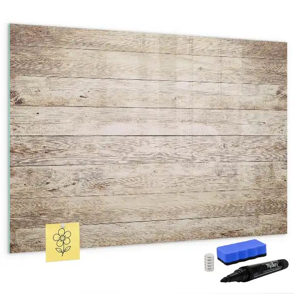 Magnetisch glazen schrijfbord voor notities en foto's uitgevoerd in houten panelen
