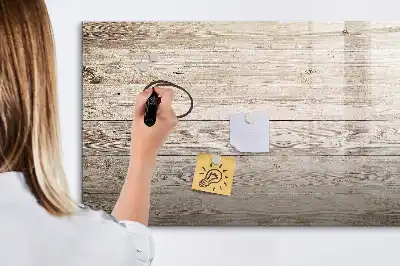 Magnetisch glazen schrijfbord voor notities en foto's uitgevoerd in houten panelen