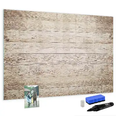 Magnetisch glazen schrijfbord voor notities en foto's uitgevoerd in houten panelen