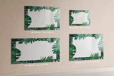 Beschrijfbaar glazen magneetbord met design van exotische bladeren