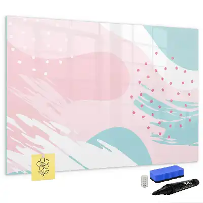 Magnetisch glazen schrijfbord met abstract pastelontwerp