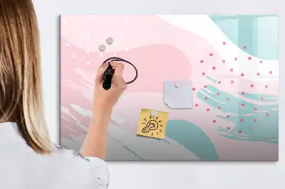 Magnetisch glazen schrijfbord met abstract pastelontwerp