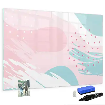 Magnetisch glazen schrijfbord met abstract pastelontwerp