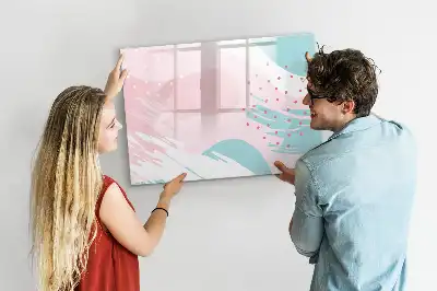 Magnetisch glazen schrijfbord met abstract pastelontwerp
