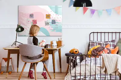 Magnetisch glazen schrijfbord met abstract pastelontwerp