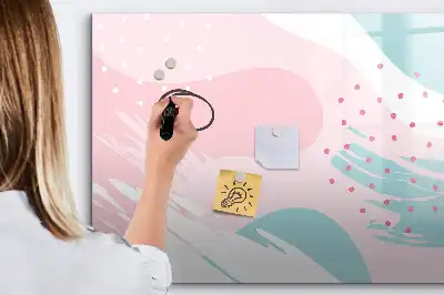 Magnetisch glazen schrijfbord met abstract pastelontwerp
