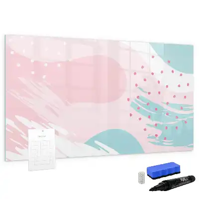 Magnetisch glazen schrijfbord met abstract pastelontwerp