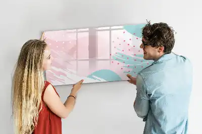 Magnetisch glazen schrijfbord met abstract pastelontwerp