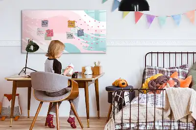 Magnetisch glazen schrijfbord met abstract pastelontwerp
