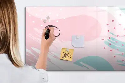Magnetisch glazen schrijfbord met abstract pastelontwerp