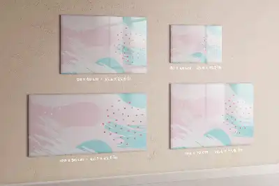 Magnetisch glazen schrijfbord met abstract pastelontwerp