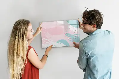 Magnetisch glazen schrijfbord met abstract pastelontwerp