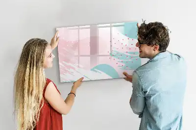 Magnetisch glazen schrijfbord met abstract pastelontwerp
