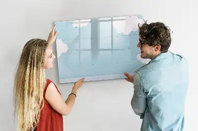 Glazen magneetbord beschrijfbaar kinderbord met design