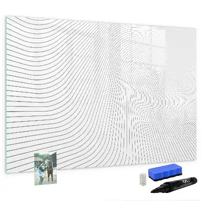 Magnetisch glazen schrijfbord voor notities en foto's met abstracte lijnen
