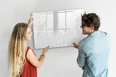 Magnetisch glazen schrijfbord voor notities en foto's met abstracte lijnen