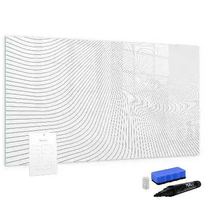 Magnetisch glazen schrijfbord voor notities en foto's met abstracte lijnen