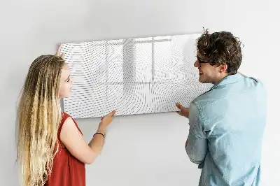 Magnetisch glazen schrijfbord voor notities en foto's met abstracte lijnen