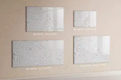 Magnetisch glazen schrijfbord voor notities en foto's met abstracte lijnen