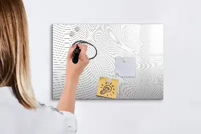 Magnetisch glazen schrijfbord voor notities en foto's met abstracte lijnen